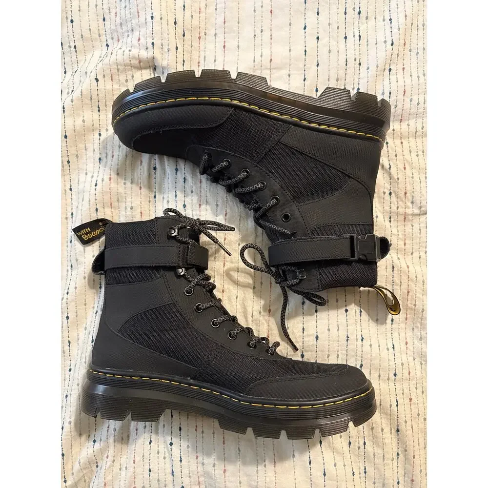 DR. MARTENS NEW COMBS TECH EXTRA TOUGH POLY CASUAL BOOT Black Nylon Size 10 Men